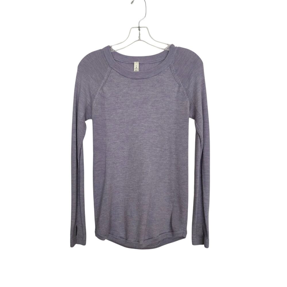 Athleisure Lululemon Sit In Lotus 100% Merino Wool Pullover Sweater Size 4 Gym